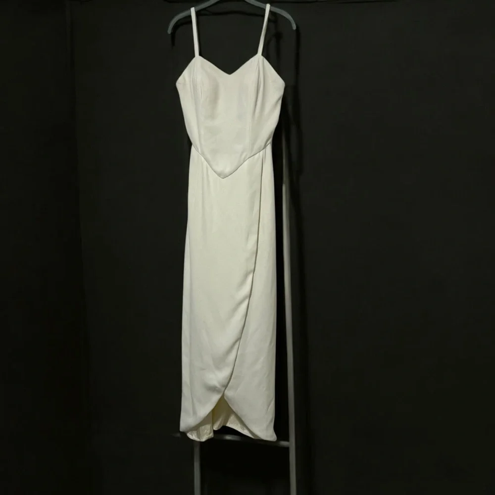Elegant Macis ivory tulip hem 90s cocktail dress VTG Sz8 fits like Sz S bridal‎